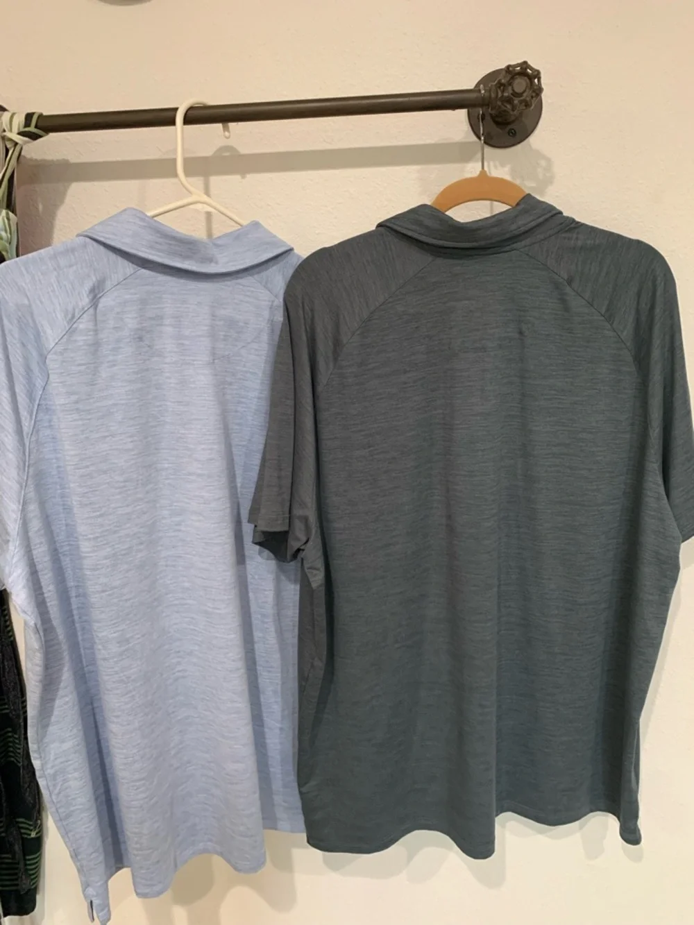 Set/2 Hurley Men’s Polo Shirts, Charcoal, Sky Blue, Ultra Soft Performance Polo - Picture 2 of 7